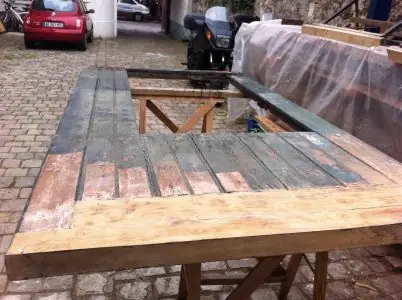 Porte cochère bruit en cours de réfection