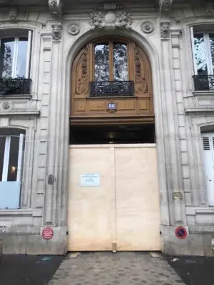 Porte cochère 86 boulevard Malesherbes porte provisoire