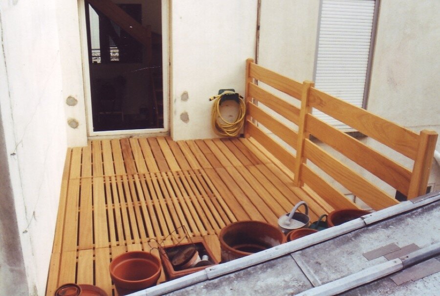 Plancher Terasse Iroko Garde Corps Sur Toit En Pente 2