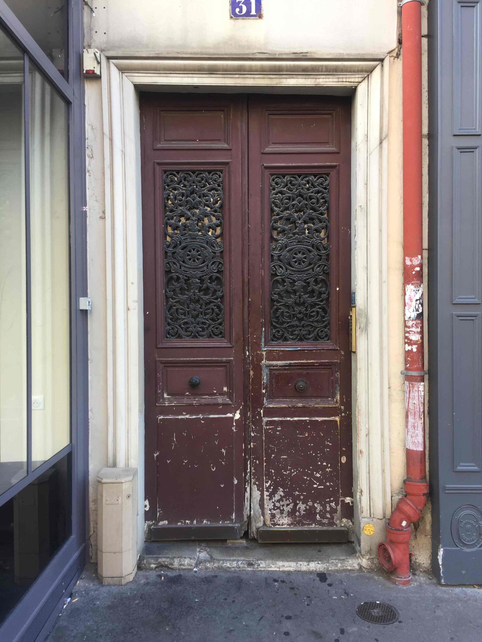 Porte Chêne Du 31 Rue De Linné Paris 5 - P1 état Initial 