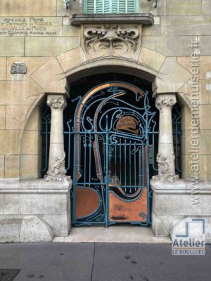 Porte Art Nouveau - 14 RUE DE LAFONTAINE PARIS 16 PORTE RUE