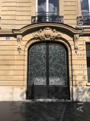 Porte Cochère Acier Art Nouveaux - 10 AVENUE HOCHE PARIS 16 