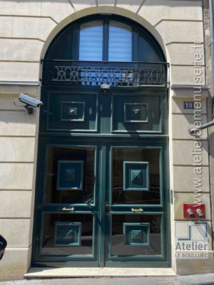 Porte Cochère Verre Bois Acier - 19 RUE AMIRAL D\'ESTAING PARIS 16